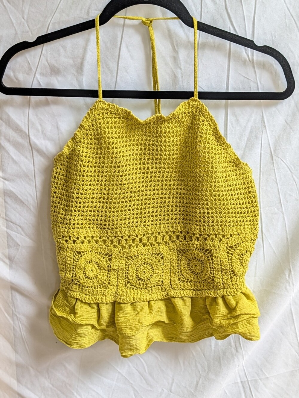 Knit Yellow Halter Tank Top